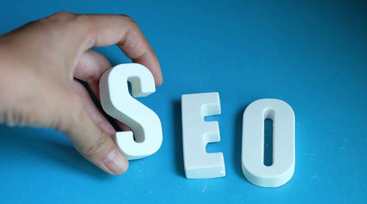 Hand arrange white letters as SEO